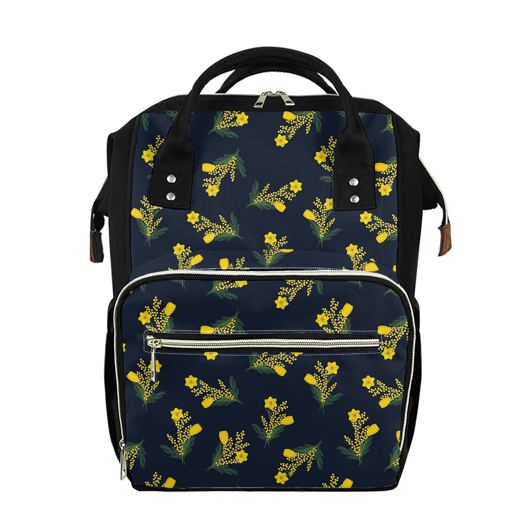 Spring Daffodil Flower Pattern Print Diaper Bag