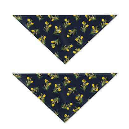 Spring Daffodil Flower Pattern Print Dog Bandana