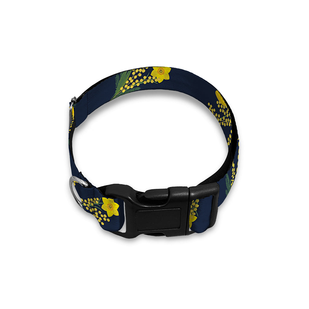 Spring Daffodil Flower Pattern Print Dog Collar