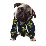 Spring Daffodil Flower Pattern Print Dog Zip Up Hoodie