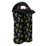 Spring Daffodil Flower Pattern Print Double Neoprene Wine Tote