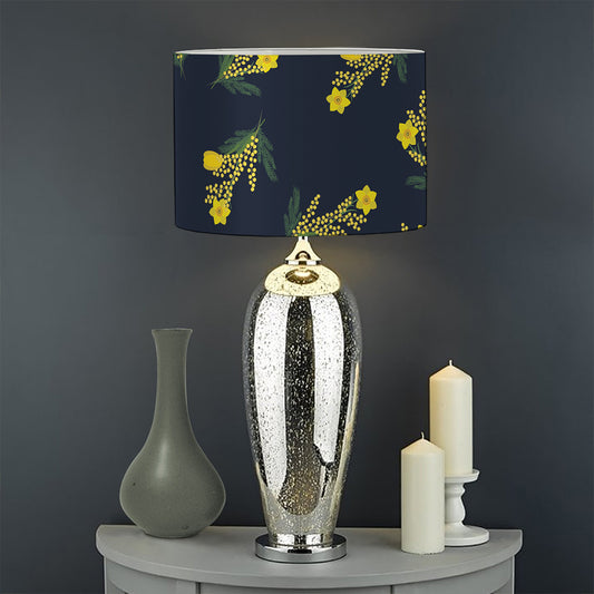 Spring Daffodil Flower Pattern Print Drum Lamp Shade