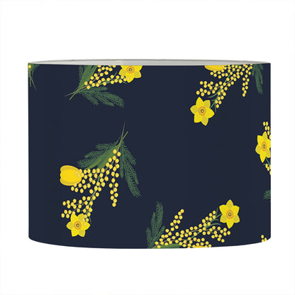 Spring Daffodil Flower Pattern Print Drum Lamp Shade
