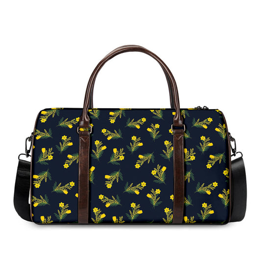 Spring Daffodil Flower Pattern Print Duffle Bag