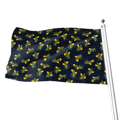 Spring Daffodil Flower Pattern Print Flag