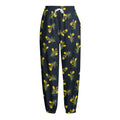 Spring Daffodil Flower Pattern Print Fleece Lined Knit Pants