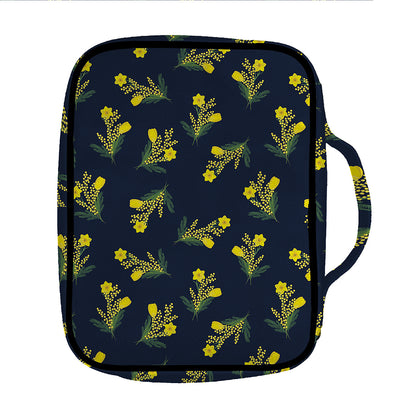 Spring Daffodil Flower Pattern Print Front Pocket Bible Bag