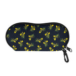 Spring Daffodil Flower Pattern Print Glasses Case