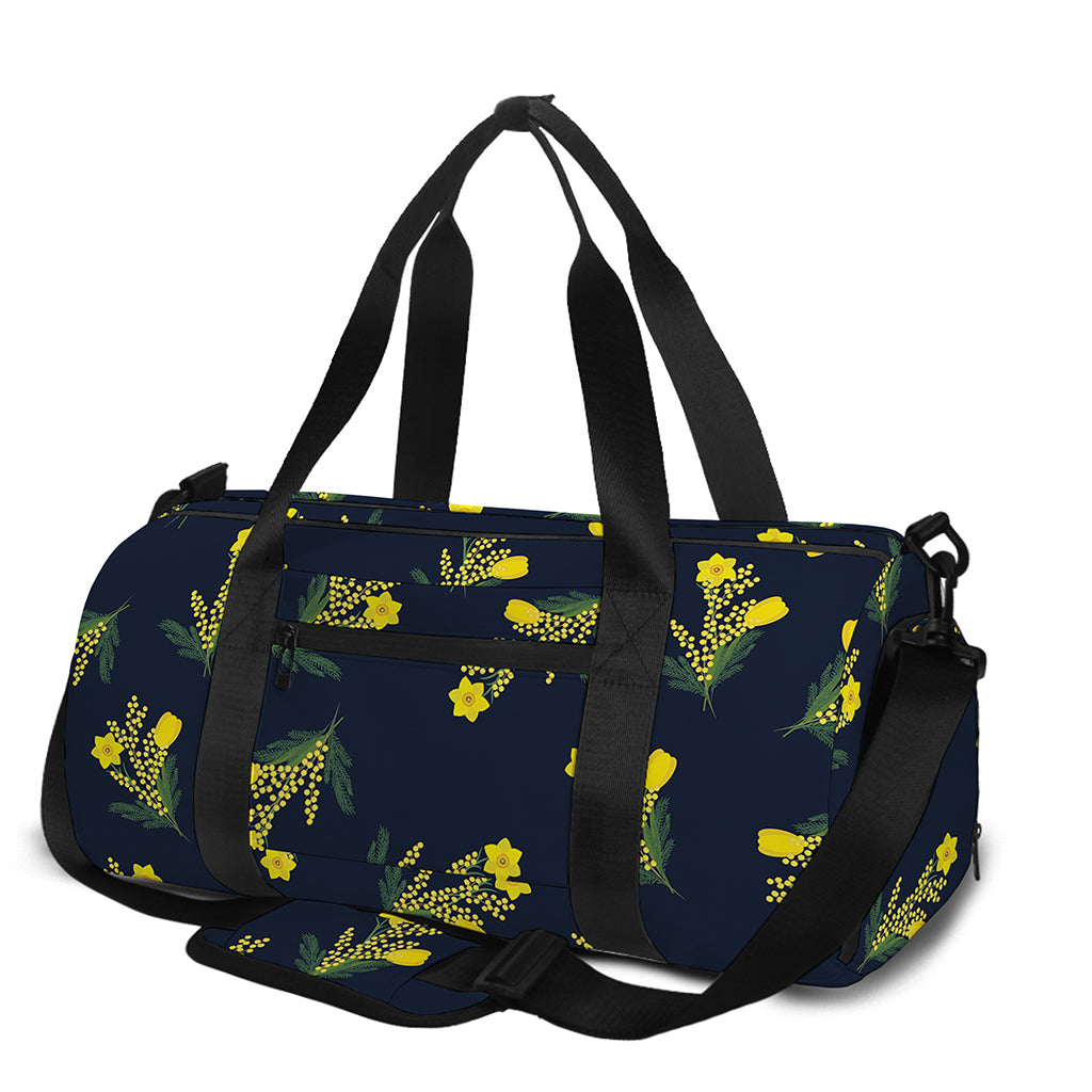 Spring Daffodil Flower Pattern Print Gym Bag