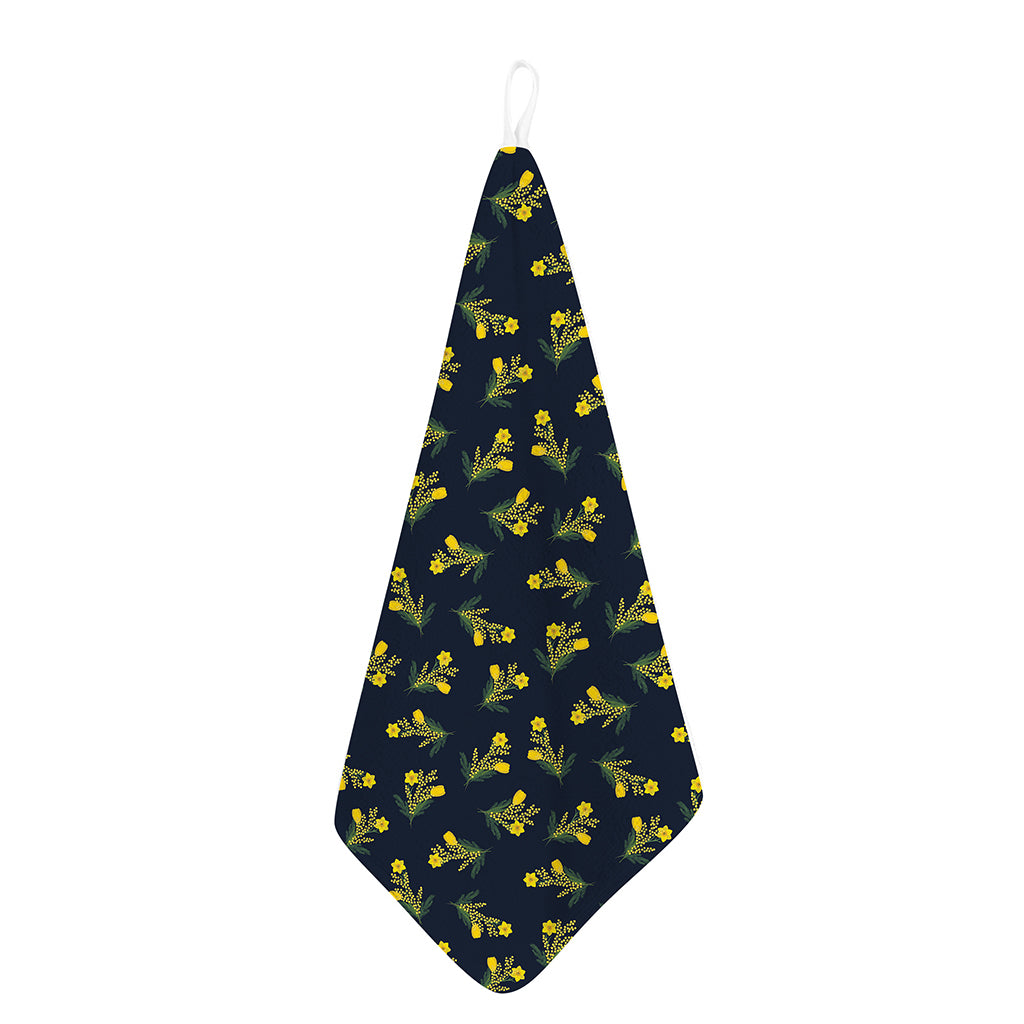 Spring Daffodil Flower Pattern Print Hand Towel