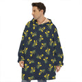 Spring Daffodil Flower Pattern Print Hoodie Blanket