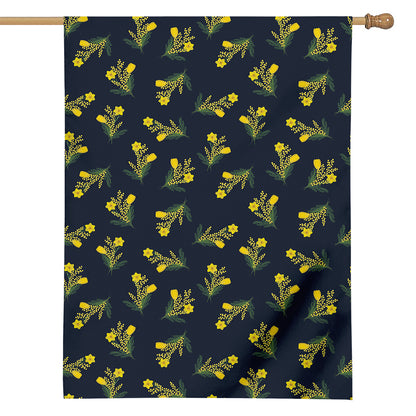 Spring Daffodil Flower Pattern Print House Flag