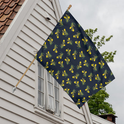 Spring Daffodil Flower Pattern Print House Flag
