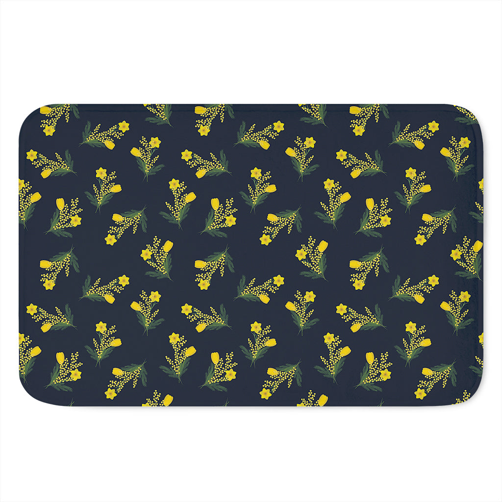Spring Daffodil Flower Pattern Print Indoor Door Mat