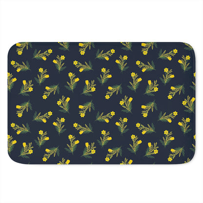 Spring Daffodil Flower Pattern Print Indoor Door Mat
