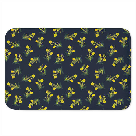 Spring Daffodil Flower Pattern Print Indoor Door Mat