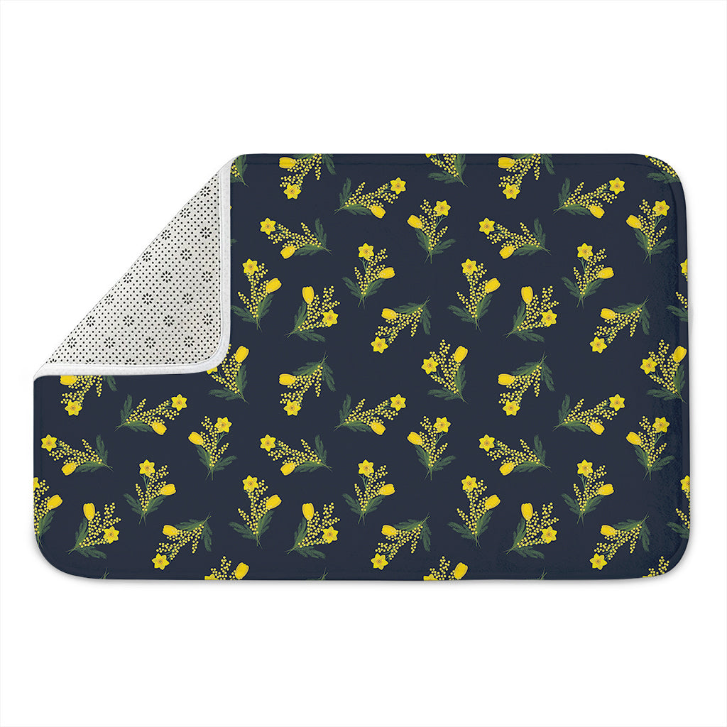Spring Daffodil Flower Pattern Print Indoor Door Mat