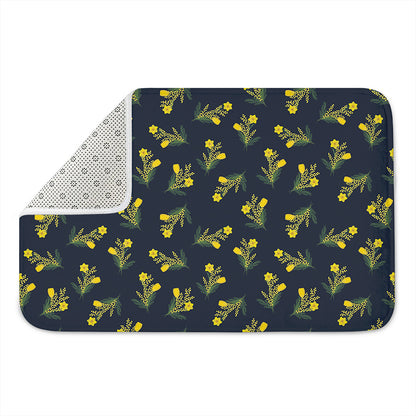 Spring Daffodil Flower Pattern Print Indoor Door Mat