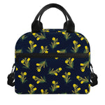 Spring Daffodil Flower Pattern Print Insulated Lunch Bag