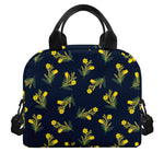 Spring Daffodil Flower Pattern Print Insulated Lunch Bag