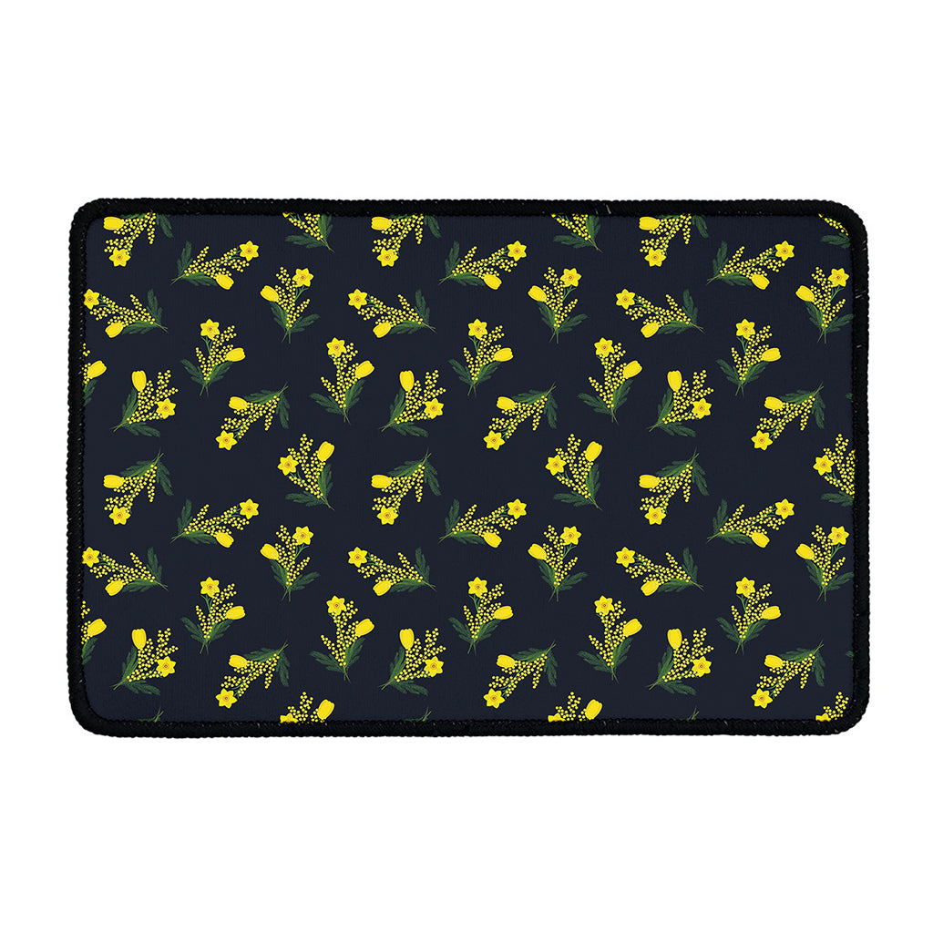 Spring Daffodil Flower Pattern Print Kitchen Mat