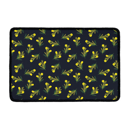 Spring Daffodil Flower Pattern Print Kitchen Mat
