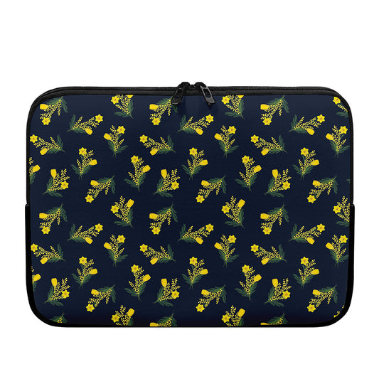 Spring Daffodil Flower Pattern Print Laptop Sleeve