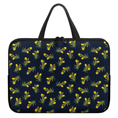 Spring Daffodil Flower Pattern Print Laptop Sleeve With Handle