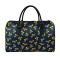 Spring Daffodil Flower Pattern Print Leather Duffel Bag