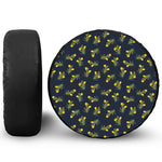 Spring Daffodil Flower Pattern Print Leather Spare Tire Cover