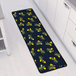 Spring Daffodil Flower Pattern Print Long Kitchen Mat