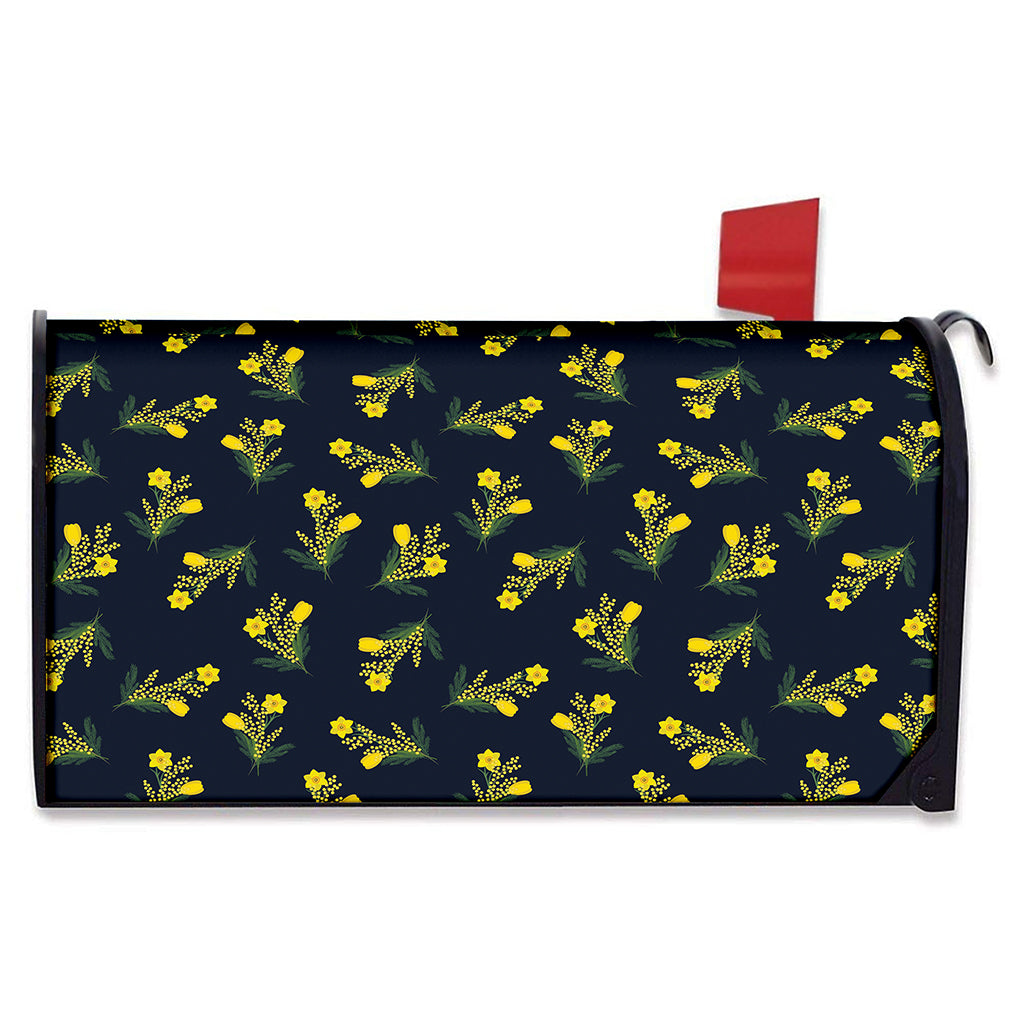 Spring Daffodil Flower Pattern Print Mailbox Cover