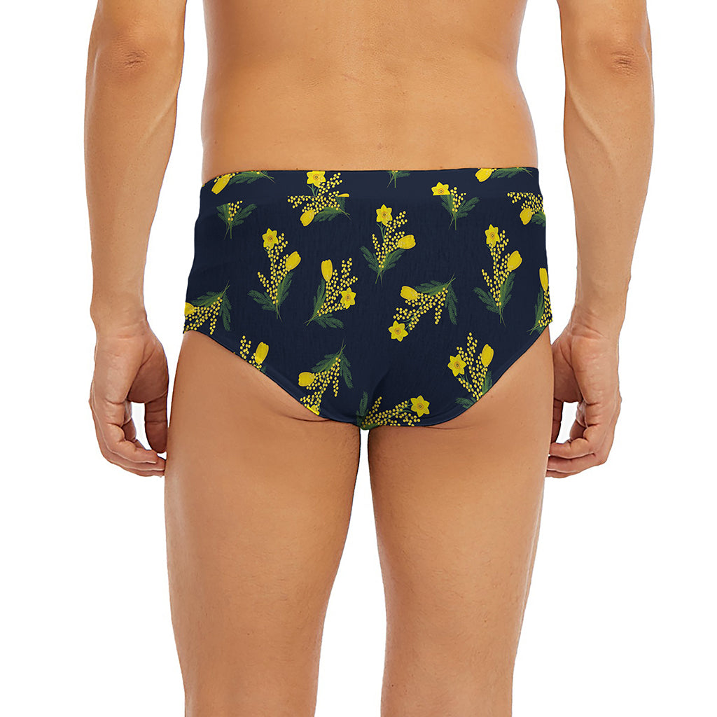 Spring Daffodil Flower Pattern Print Men's Briefs
