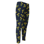 Spring Daffodil Flower Pattern Print Men's Compression Pants