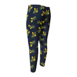 Spring Daffodil Flower Pattern Print Men's Compression Pants