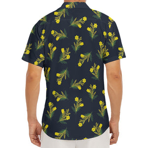 Spring Daffodil Flower Pattern Print Men's Deep V-Neck Shirt