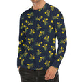 Spring Daffodil Flower Pattern Print Men's Long Sleeve Rash Guard