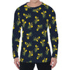 Spring Daffodil Flower Pattern Print Men's Long Sleeve T-Shirt