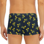Spring Daffodil Flower Pattern Print Men's Short Boxer Briefs