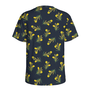 Spring Daffodil Flower Pattern Print Men's Sports T-Shirt