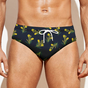 Spring Daffodil Flower Pattern Print Men's Swim Briefs