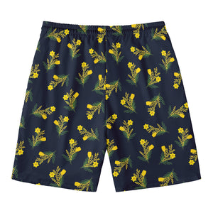 Spring Daffodil Flower Pattern Print Men's Swim Trunks
