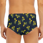 Spring Daffodil Flower Pattern Print Men's Triangle Swim Briefs