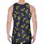 Spring Daffodil Flower Pattern Print Men's Velvet Tank Top