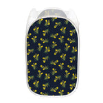 Spring Daffodil Flower Pattern Print Mesh Laundry Hamper