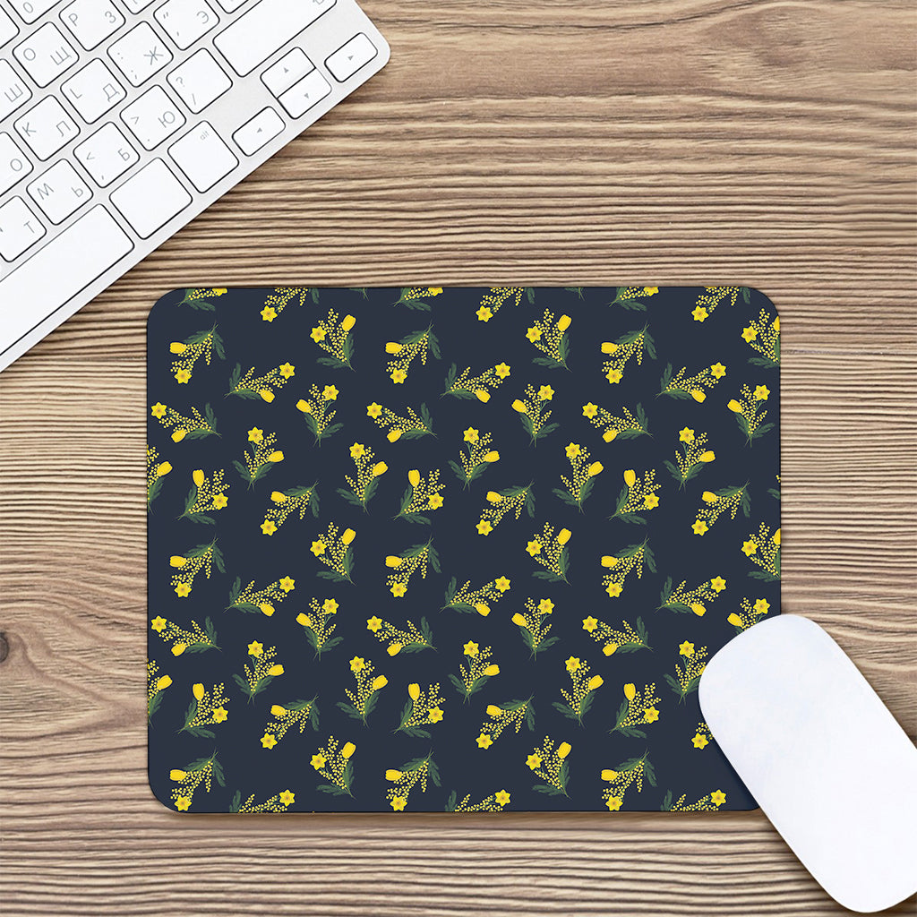 Spring Daffodil Flower Pattern Print Mouse Pad