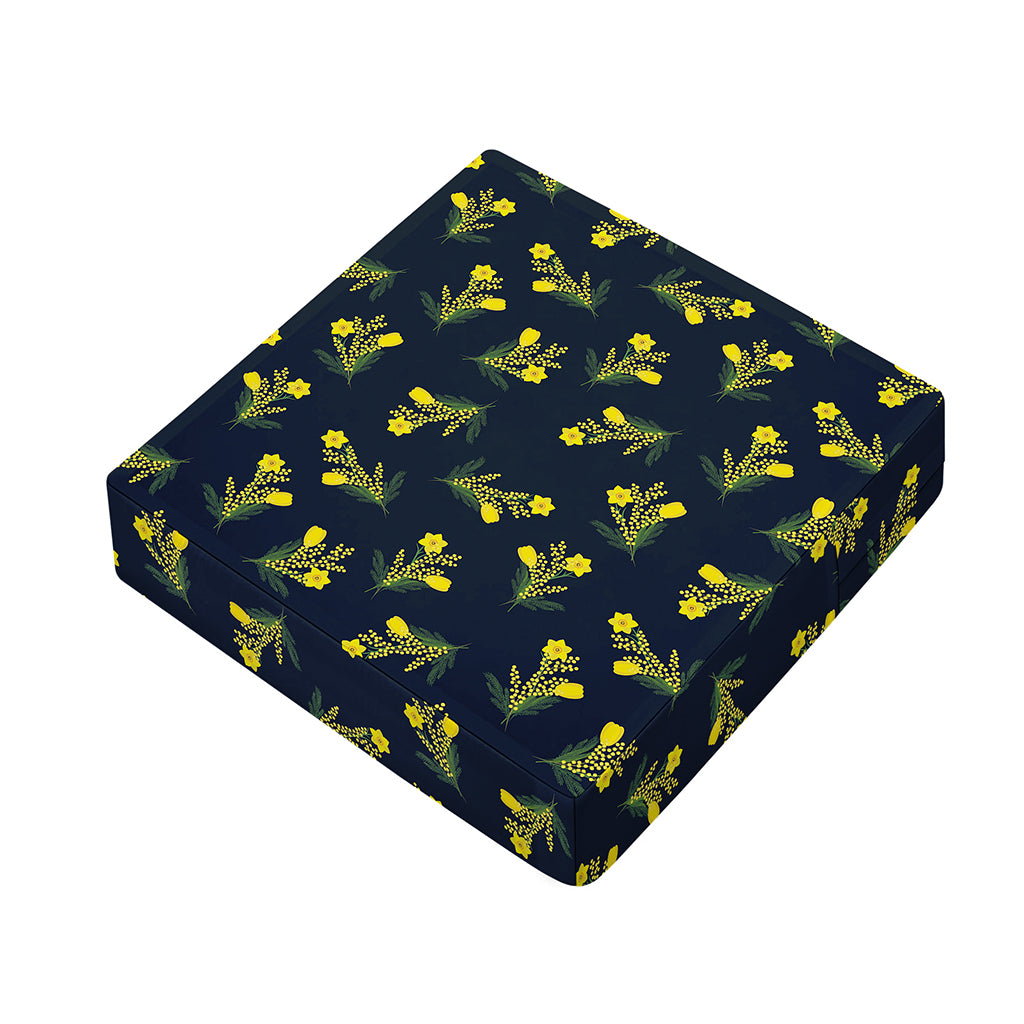 Spring Daffodil Flower Pattern Print Outdoor Seat Cushion Cover