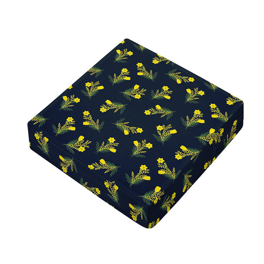 Spring Daffodil Flower Pattern Print Outdoor Seat Cushion Cover