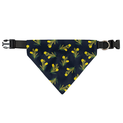 Spring Daffodil Flower Pattern Print Over The Collar Dog Bandana