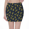 Spring Daffodil Flower Pattern Print Pencil Mini Skirt